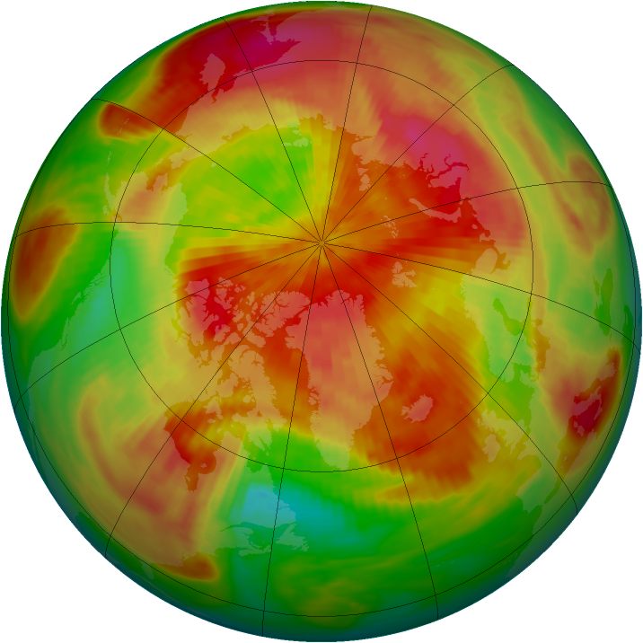 Arctic ozone map for 01 April 1987